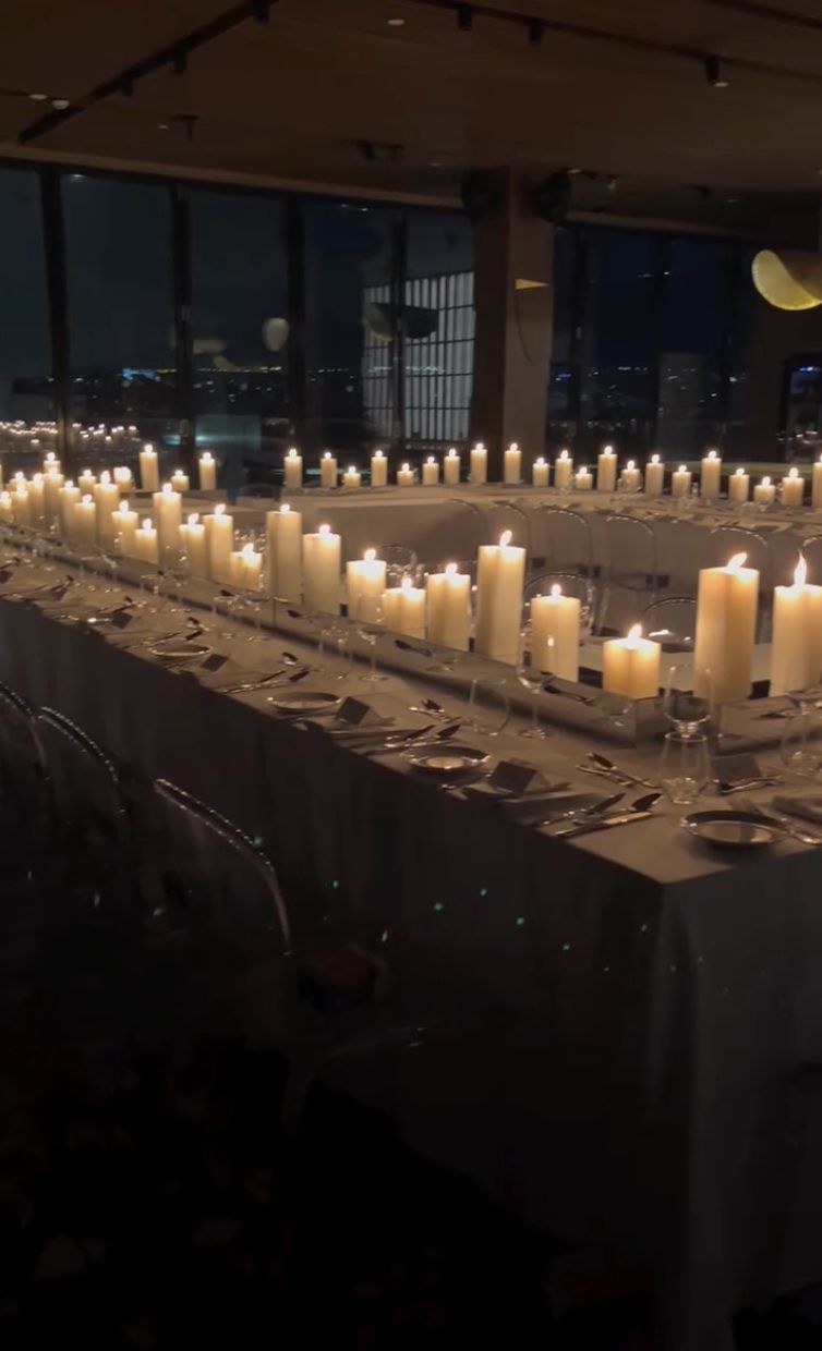 Long table, candles