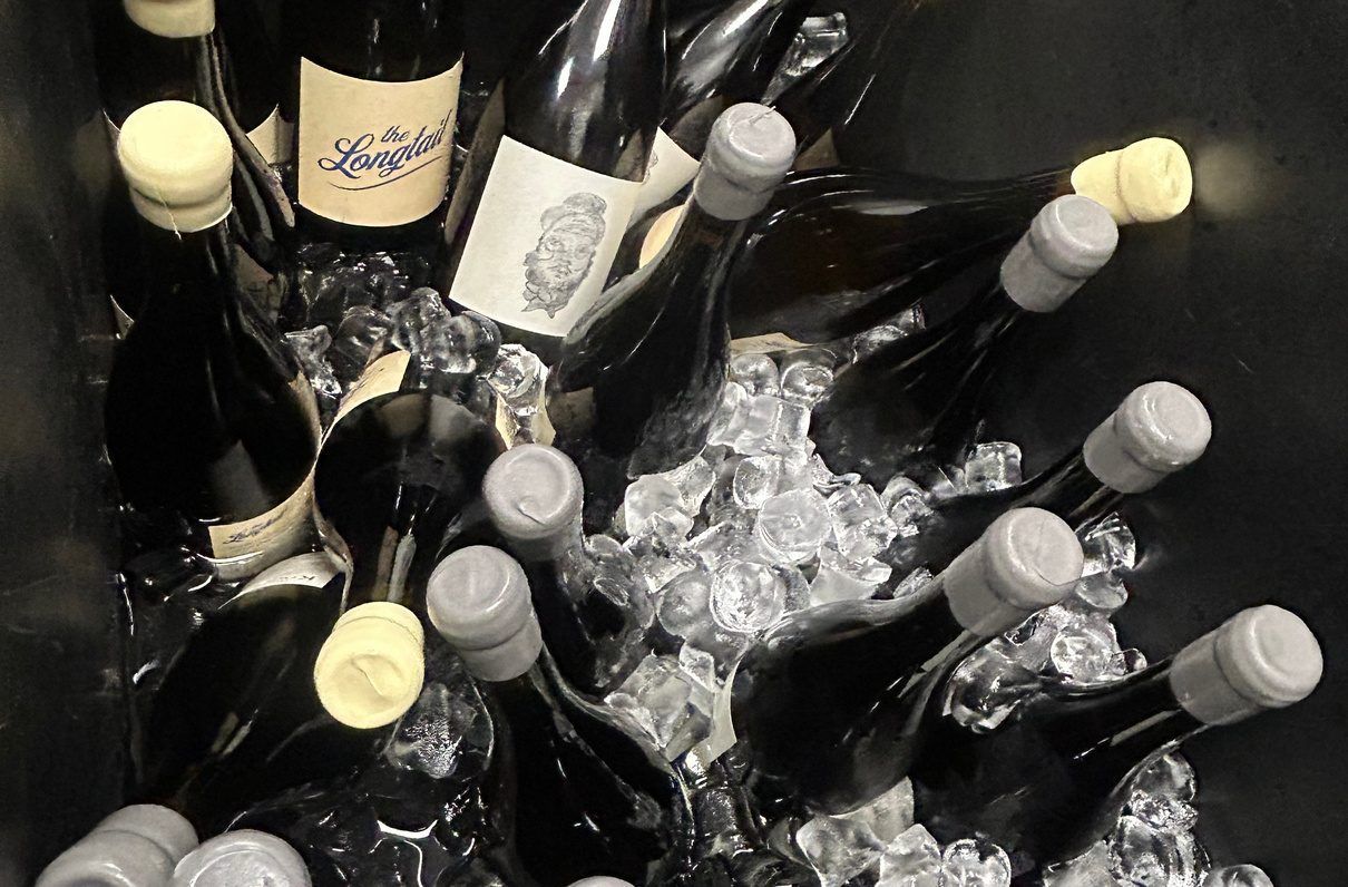White wine, ice